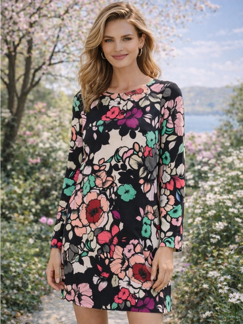 Express Floral Open Back Dress 🌸 Black Pink Teal | Spring Summer Date Night Mini